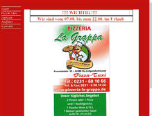 Tablet Screenshot of pizzeria-la-grappa.de